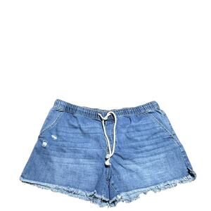 No Boundaries Blue Denim Drawstring Shorts